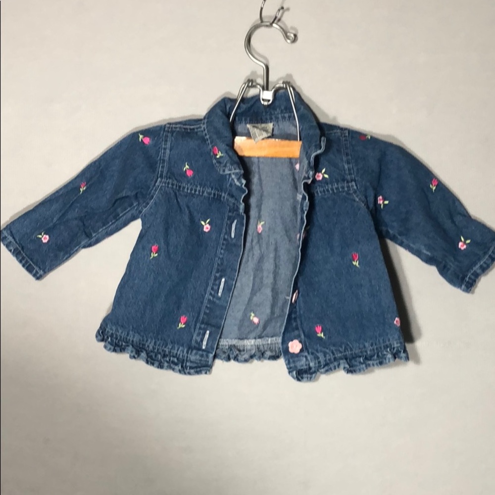 Cute Denim Jacket w/ Embroidered Flowers - 18 M